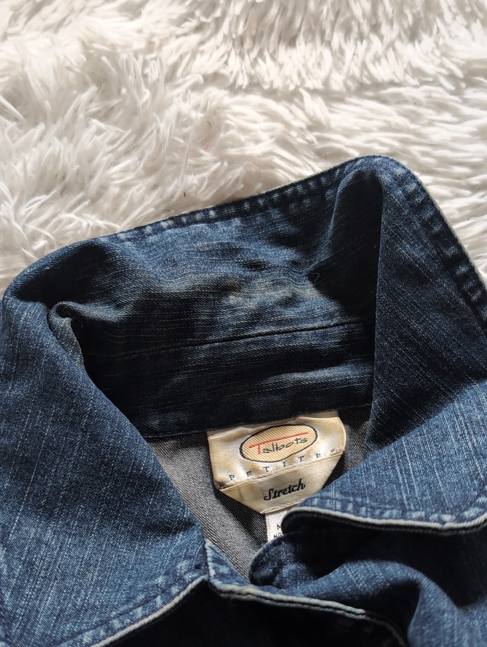 Y2K Vintage Talbots Blue Stretch Denim Princess Seam Jean Jacket 6 Petite - Picture 8 of 13